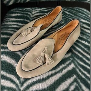 Journey West Suede Black Piping Tassel Loafers Excellent Condition Men’s 8